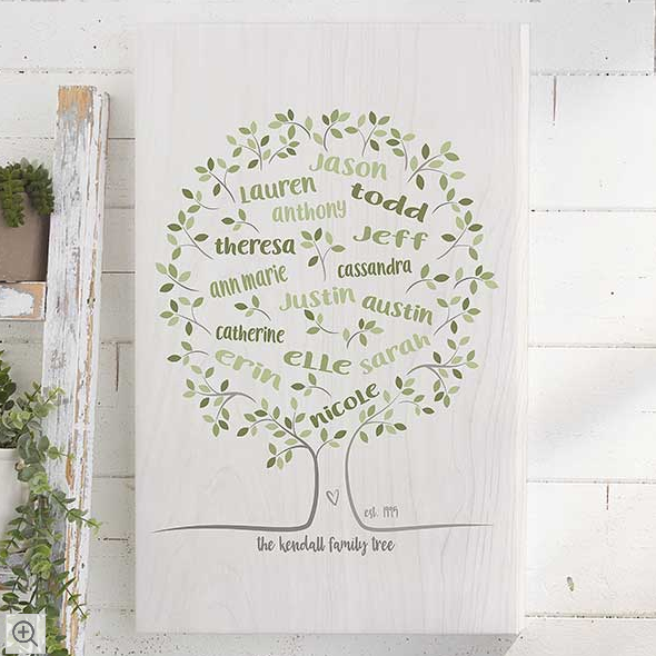 Family Tree Of Life Personalized Canvas Print - 16" x 24"