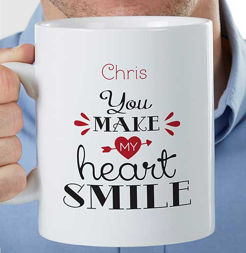 You Make My Heart Smile Personalized 30 oz. Oversized Coffee Mug