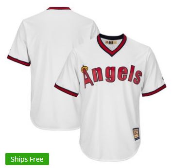 Men's California Angels Majestic White Home Cooperstown Cool Base Team Jersey