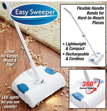 Easy Cordless Rechargeable Sweeper for All Surfaces