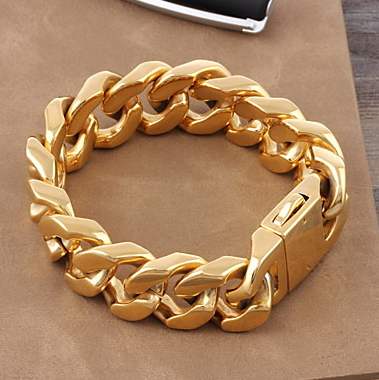 Men's Women's Chain Bracelet Titanium Steel Gold Plated Luxury Classic Bracelet Jewelry Gold For Wedding Daily