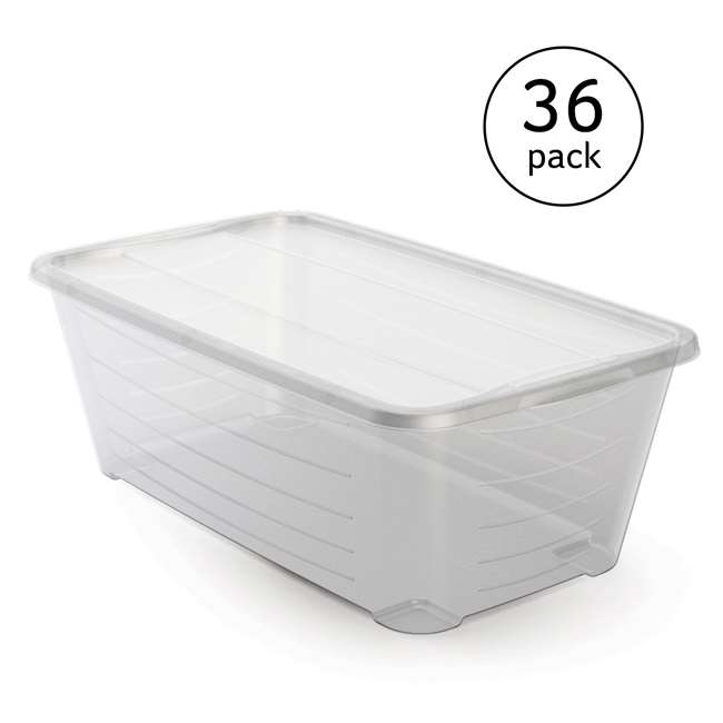 Life Story 5.5-Quart Rectangular Clear Plastic Shoe Box (36-Pack)