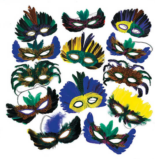 Mega Masquerade Feather Mask Assortment