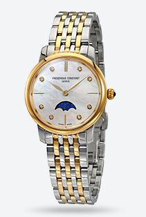 FREDERIQUE CONSTANT Slimline Mother of Pearl Diamond Dial Ladies Two Tone Watch