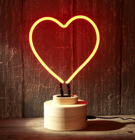 Lumosnap Red Neon Heart Table Lamp