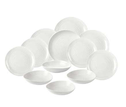 Sophie Conran Porcelain Coupe Dinner Set, White 12 per pack