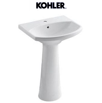 Kohler K-2362-1-0 Cimarron 22" Single Bowl Pedestal Bathroom Sink With Single Faucet Hole