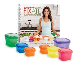 FIXATE Cookbook By Autumn Calabrese + 7pc Portion Control Container Set