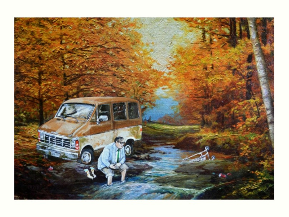 Living In A Van Down By The River Art Print