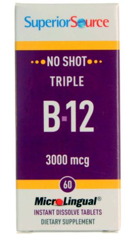 Superior Source No Shot Triple B-12 - 3,000 mcg - 60 Tablets