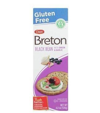 Breton/Dare - Crackers - Black Bean Onion and Garlic - Case of 6 - 4.2 oz.