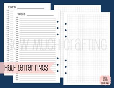 Day On Two Page Inserts For Rings