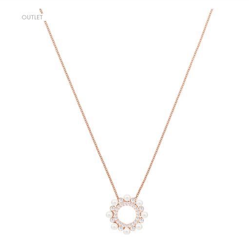 Major Pendant, White, Rose-Gold Tone Plated Necklace