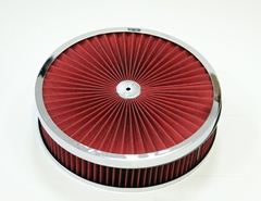 1967 - 1992 Air Cleaner Assembly, Open Element, Breathe Thru Top With Washable Filter, Chrome Ring