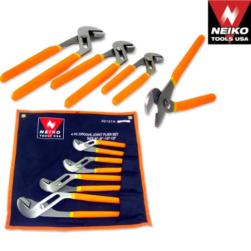 4Pc Groove Joint Polished Pliers Set