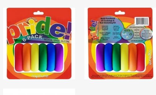 Pride Rainbow Silicone Cockring Six Pack