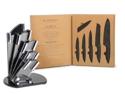 Ceramic Knife Set and Acrylic Knife Holder Bundle