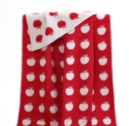 Luxury Red/Natural Apple Throw/Blanket 150x180cms